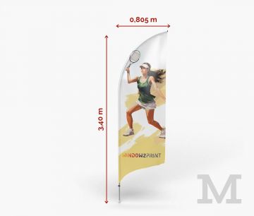 Bandera de playa de aluminio Bend M - Fan Zone | Window2Print