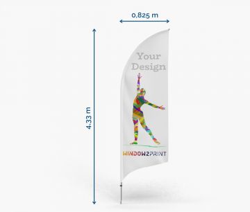 Bandera de playa de aluminio Bend L - Window2Print