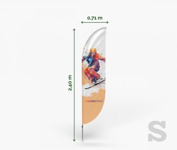 Bandera de plumas - Bend S - Fan Zone | Window2Print