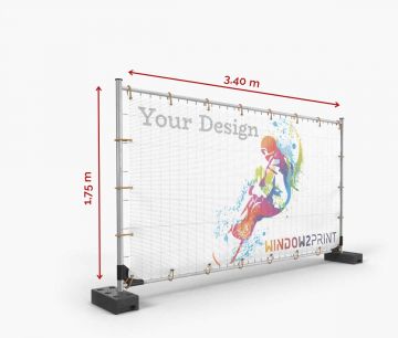 Banner publicitario de la valla - Lona microperforada 340 x 175 cm I Window2Print