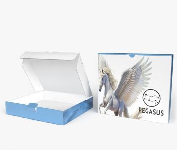 PEGASUS Caja de carton plano 25,00 x 22,40 x 4,80 mm | Window2Print