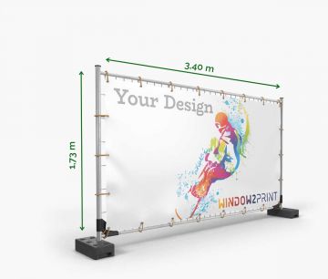 Banner publicitario de la valla 340 x 173 cm - Impresión en banner ❖ Window2Print