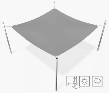 Toldo Vela Rectangular - impermeable - gris -  Window2Print