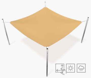 Toldo Vela Rectangular - impermeable - beige - Window2Print