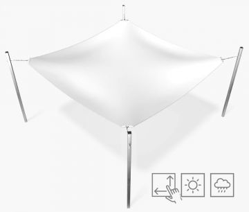 Toldo Vela Rectangular - impermeable - blanco