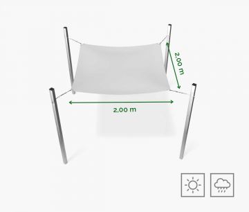 Toldo vela rectangular 200 x 200 cm - hidrófugo - blanco