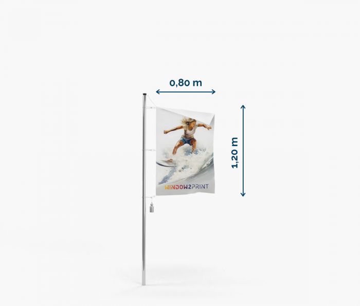 Banderas publicitarias para exteriores 80 x 120 cm - con ganchos - Fan Zone | W2P