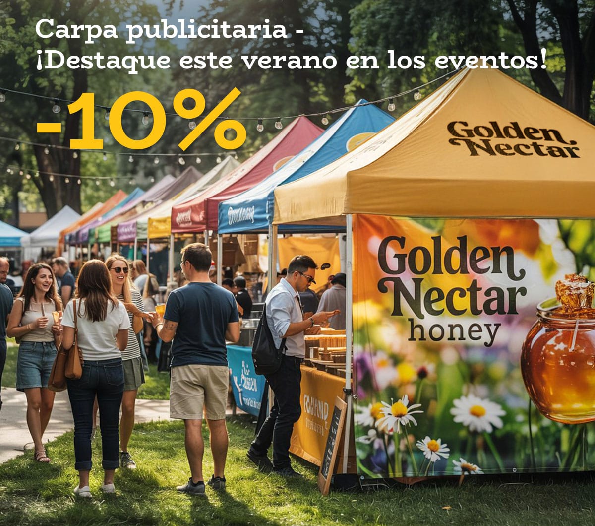 Carpa publicitaria de descuento